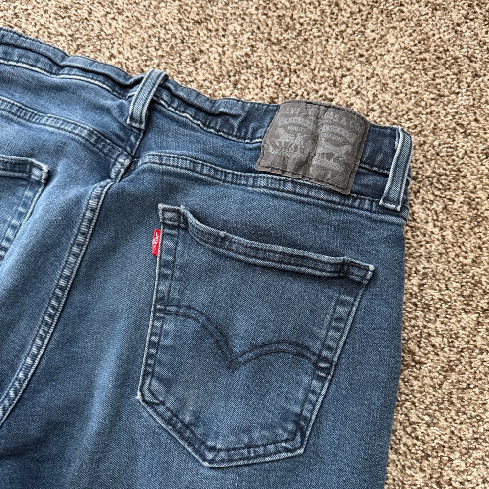 Levi's 514 Men's Jeans 34x35 Straight Fit Dark Blue Stretch Classic Denim USA